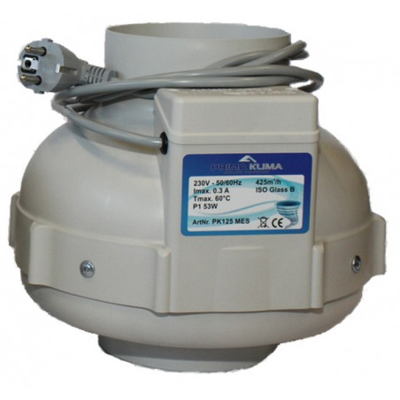 Extracteur centrifuge PrimaKlima PK-125 diam. 125 mm Debit 360 m3/h